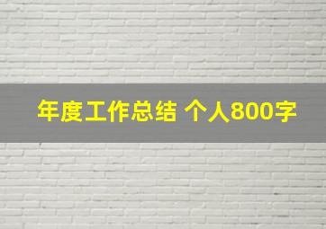 年度工作总结 个人800字